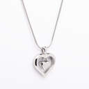 Stainless Steel Double Heart Pendant With Chain image number 1